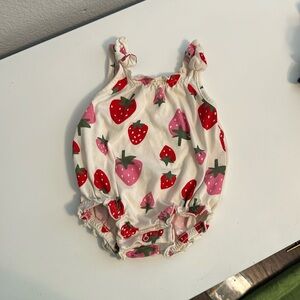 Strawberry ruffle onesie